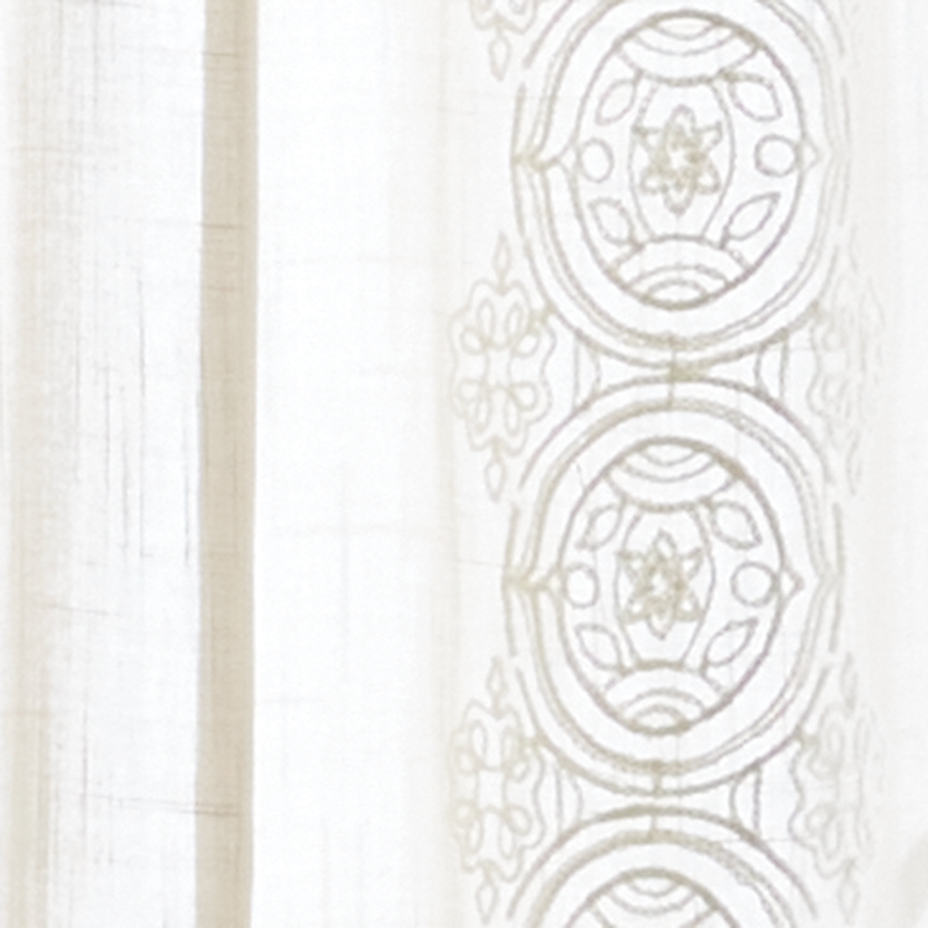 Better Homes & Gardens Embroidered Border Single Curtain Panel, Rod Pocket/Back Tab, Papyrus Beige, 50 in W x 95 in L