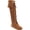 Brown, variant on Men's Front Lace Knee High Boot, Black, 8