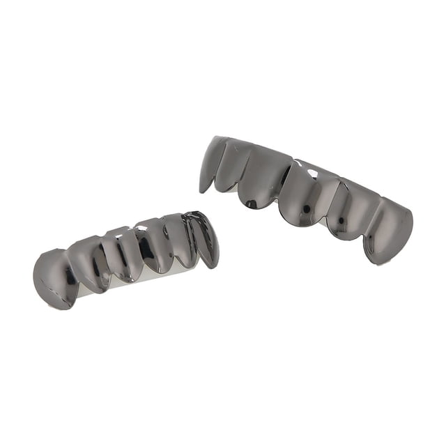 Dioche Teeth Set,Brass Teeth,Shiny Teeth Hip Hop Prop Teeth Accessory Decoration For Party Gift
