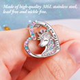 thumbnail image 4 of Tingn Unicorn Necklace for Women Colorful CZ Heart Birthday Graduation Jewelry Gifts, 4 of 5