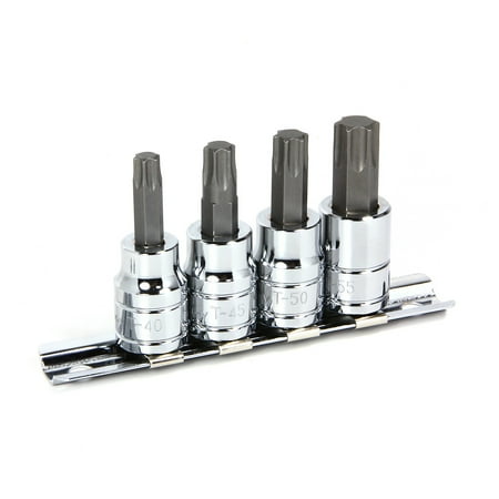 

Powerbuilt 4 Pc. Torx Bit Socket Set Star Bits 3/8 Drive - 640316