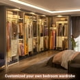 thumbnail image 5 of Homieasy 14.8'' - 48'' W Closet System with Drawers and Hanging Rods(Cut to Fit), White Oak, 5 of 7