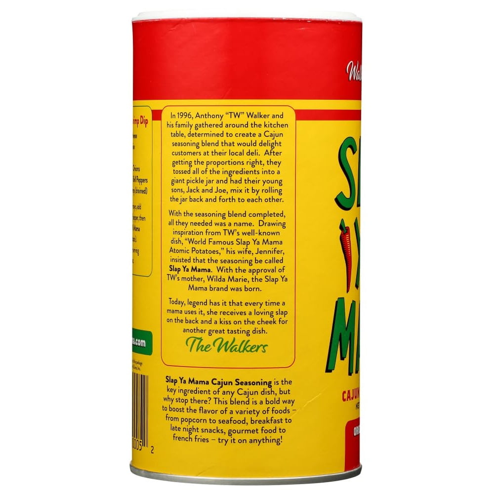 Slap Ya Mama Cajun Seasoning by Walker & Sons, Original Blend, 16 oz Canister – Certified Cajun, Gluten Free, No MSG