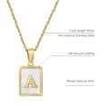 thumbnail image 3 of 26 English Letters (A-Z) Necklace For Women Titanium Steel Stainless Steel Pendant Necklace Pearl Shell Oil Drop Necklace As Gift For Wife , Daughter, Friend, 3 of 7