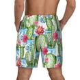 thumbnail image 2 of Lsque Mens Swim Trunks Flowers and Cactus Pattern - Bathing Suit Compression Liner - Beach Swim Shorts Swimwear - (S-3XL) - Stretch Quick Dry -X-Large, 2 of 9