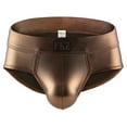 thumbnail image 2 of HUPOM Mens Underwear Boxer Briefs Male Thongs Low waist Elastic Waist Solid Briefs Coffee S, 2 of 9