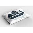 thumbnail image 2 of Ambesonne Vintage Boat Pillow Sham 2 Pack, Gypsy of the Sea, 30"x20", Dark Blue Grey White, 2 of 3