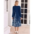 thumbnail image 3 of Zeagoo Fall Dresses for Women Long Sleeve Midi Dress Casual A Line Dresses Pleated Flare Dress with Pockets, 3 of 6