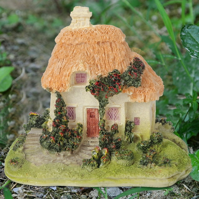 Adorno de la casa: decoración de la casa con Techo de Paja de simulación, jardín al Aire Libre, Forma de casa, Adorno de bonsái
