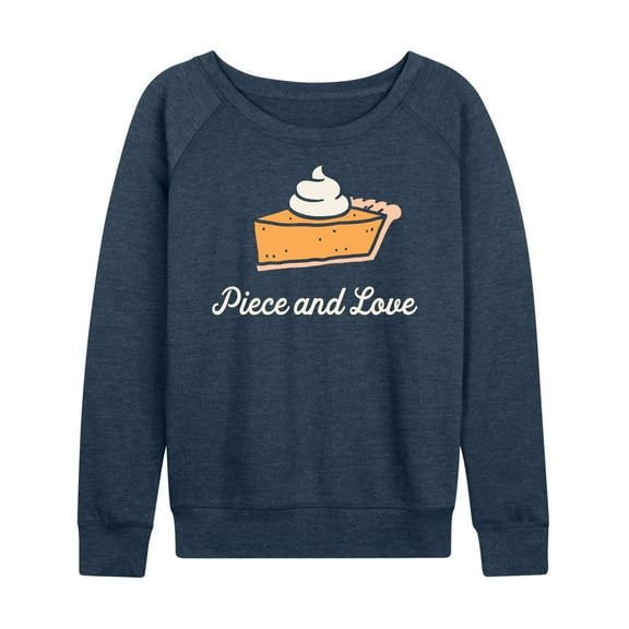 Instant Message - Thanksgiving - Piece of Pie & Love - Women's Lightweight French Terry Long Sleeve Shirt