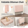 thumbnail image 7 of BAMBOOHOMIE Makeup Vanity Stool, Foldable Foot Stool for Vanity with Bamboo X Legs, Ottoman Foot Rest Chair with Small Padded, Modern Vanity Chair for Makeup Room Bedroom Living Room (Pink), 7 of 7
