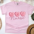 thumbnail image 1 of ONC Nurse Graphic T-Shirt with Pink Heart Letters Design, Light Pink, Size 2XL, 1 of 6