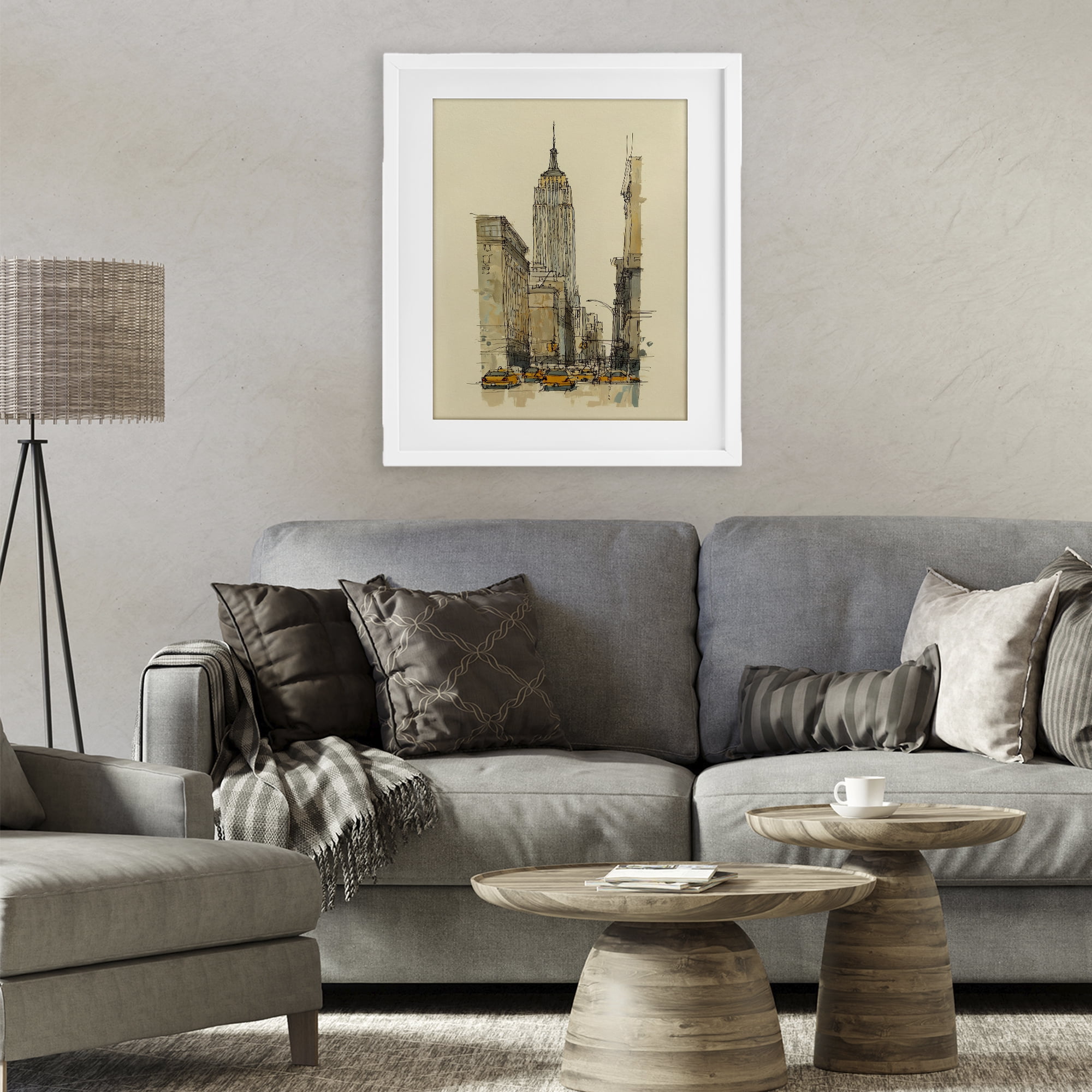 Stupell Industries NY City Lines Contour White Framed Print Under Glass, design by Svetlana Aleynikova