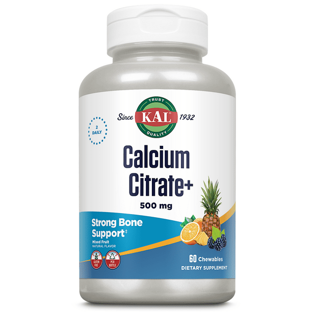 KAL Calcium Citrate Chewable 500mg w/ Magnesium & Vitamin D3 For