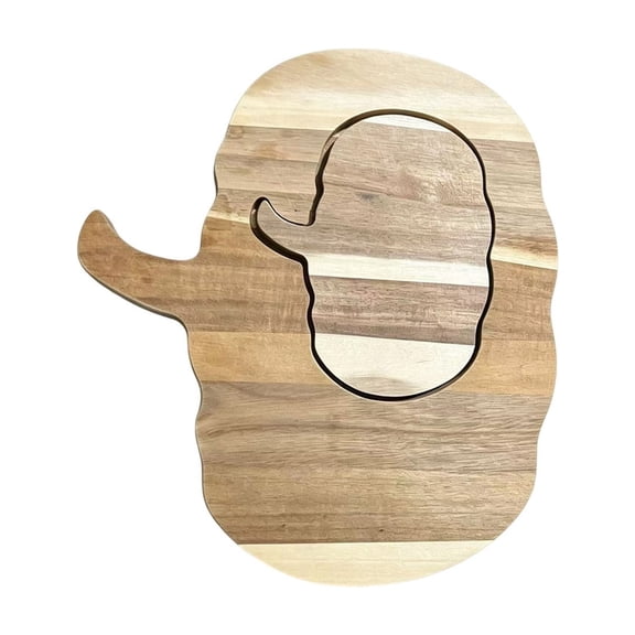 Huzdenx Pumpkin Shaped Wooden Cutting Board, Cute Solid Wood Kitchen Chopping Board for Fruit Bread Vegetable Prep