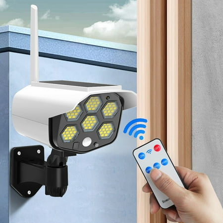

AIEOTT Solar Street Light IP66 Waterproof Outdoor Solar Powered Lights Dusk To Da-wn With Motion Sensor LED Security Flo-od Light For Parking Lot Remote Control