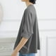 thumbnail image 4 of Fiudx Camisetas para Mujer Camiseta de Color Liso para Mujer Blusas Holgadas de Manga Corta con Cuello Redondo y Abertura Lateral, 4 of 5