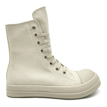 

Rick Black Thick Bottom Increase Dark Owens Mens Canvas Shoes Casual Short Boots Female Board Shoes Retro Dissol shoe