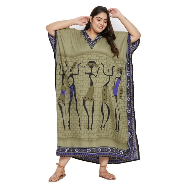 Caftans pour Femmes Longue Maxi Grande Taille Robe Caftans Manches 3/4 Robes pour Dames Filles en Ligne