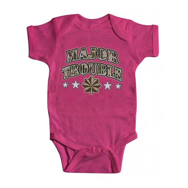 Toddlers Major Trouble Hot PInk Bodysuit - 18 Months