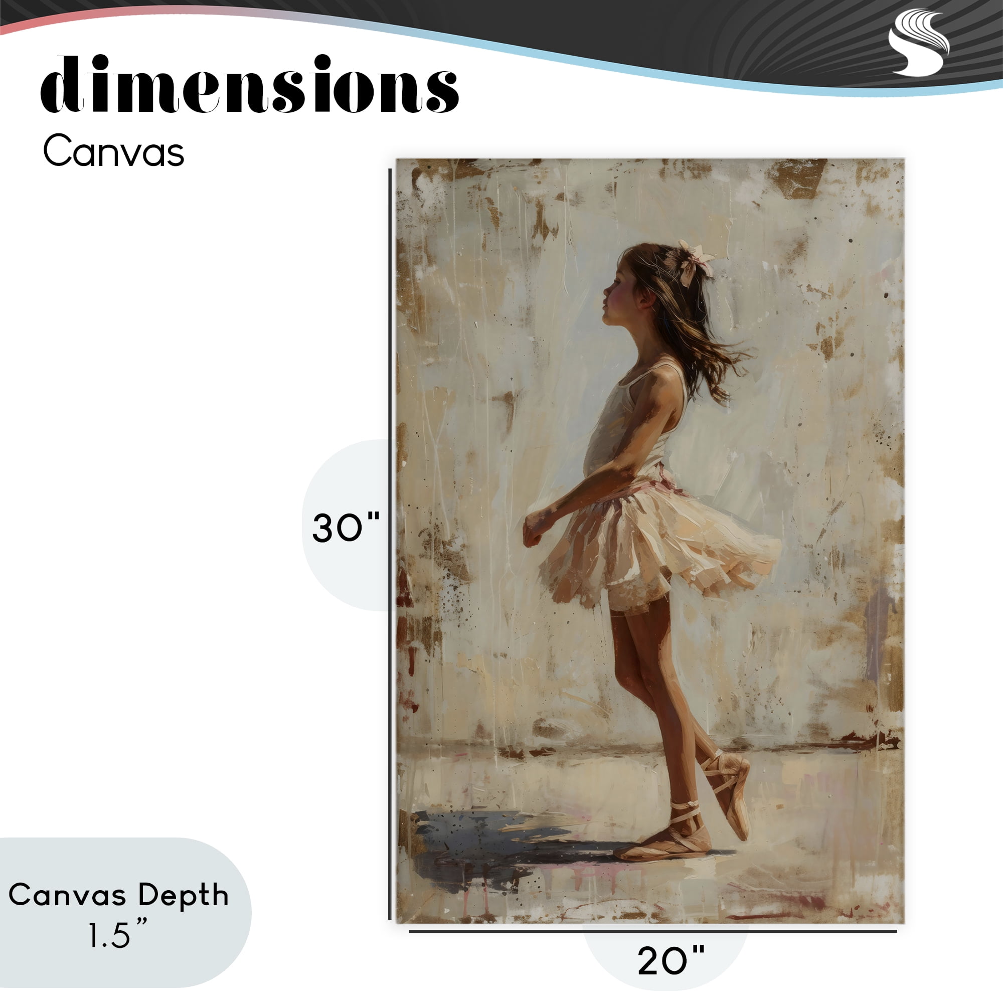 Stupell Industries Ballerina in Soft Light Canvas Wall Art, design by Creative Studio