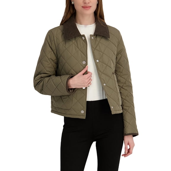 Tahari womens  Haly Short Quilted Jacket, XL, Green