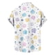 thumbnail image 5 of Blusa y camisa de manga corta con cuello vuelto para hombre, blusa informal de moda con cuello vuelto, blusa estampada de manga corta con botones, blusa de poliéster para hombre, 5 of 6