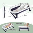thumbnail image 3 of Collapsible Baby Bathtub for Newborn with Soft Floating Cushion,Foldable Baby Bathtub,Portable Travel Bathtub with Drain Hole, 3 of 10