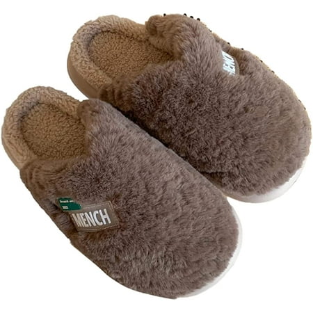 

CoCopeaunt Women Girls Fluffy Fleece Lining Memory Foam Warm Winter House Shoes Cute Elegant Bow Bowknot Indoor Slippers 2 Patterns Men