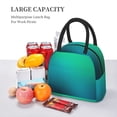 thumbnail image 5 of Xecao Green Turquoise Teal Lunch Bag , an insulated, reusable tote bag perfect for adults of all genders, ideal for work, office, picnics and beach trips, 5 of 6