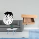 thumbnail image 2 of Reloj de pared con diseño de gato, estante flotante, organizador rústico, moderno, de vidrio y madera, con cajón abatible, adecuado para el hogar, la, 2 of 8