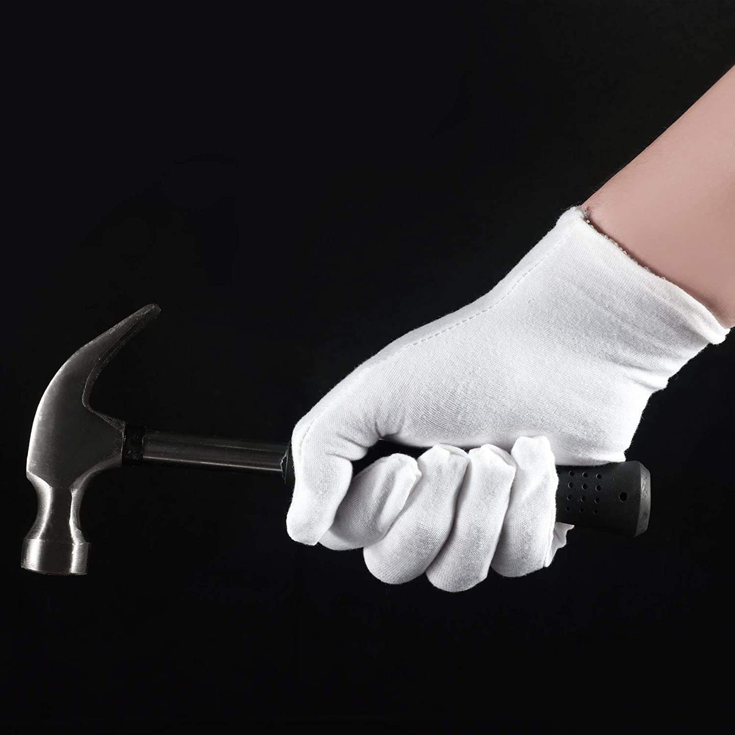 Fasola 12 Pairs Cotton Gloves for Eczema and Dry Hands, Moisturizing Work Liners with Spa Benefits, Stretchy Fit for Sensitive Skin (White, One Size) | Best Price KSA | Riyadh, Jeddah