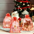 thumbnail image 4 of 100pcs Snowflake Organza Bags Christmas 4x6 inch, Red Drawstring Mesh Gift Pouches for Jewelry Candy Party Favor, 4 of 5