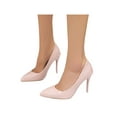 thumbnail image 3 of SIMANLAN Womens Fashion Slip On Stiletto Heels Party Comfort High Heel Women Work Dress Shoes Pink 5, 3 of 5