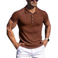 thumbnail image 2 of Camisa musculosa de manga corta,Camisetas con botones musculares de manga corta para hombres Camisa con cuello vuelto para hombres Durabilidad probada en el tiempo, 2 of 2