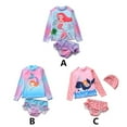 thumbnail image 3 of Actoyo Toddler Little Girls Mermaid Swimwear Rashguard Set Bathing suit UPF 50 for 1-10 Years, 3 of 8