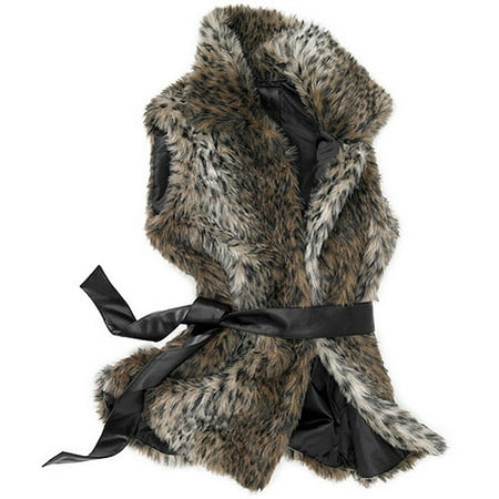 Women's Faux Fur Belted Vest