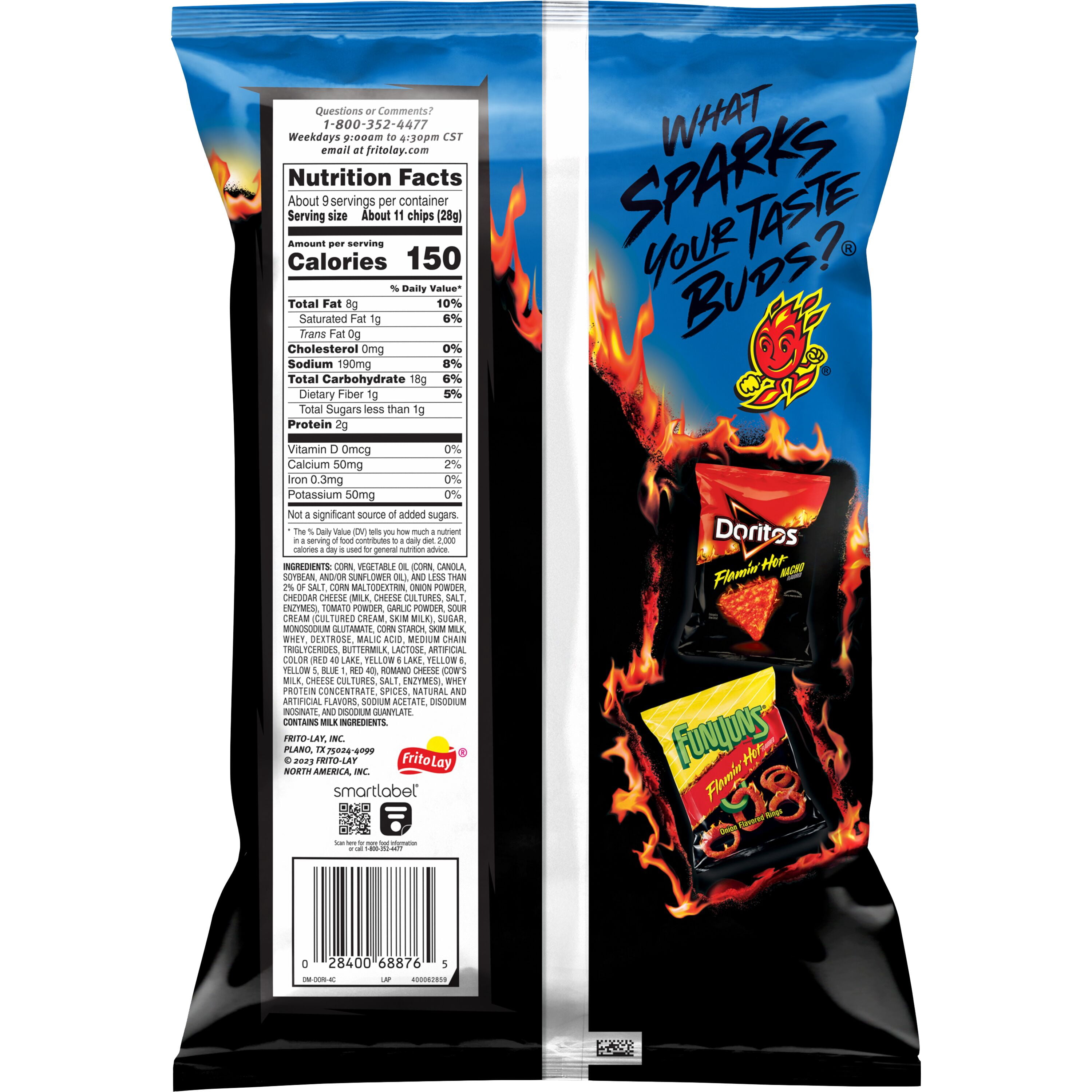 Doritos Flamin' Hot Cool Ranch Flavored Tortilla Chips, 9.25 oz Bag