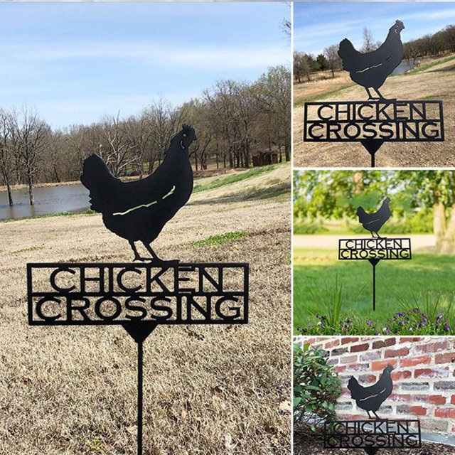 Moyic Stainless Weathervane Farm Scene Outdoor Garden Chicken Crafts Yard Roof Decoration Jardín y Patio