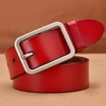 thumbnail image 2 of ZHENHONG Buckle Belt for Women Solid Casual Buckle Belt Fashion Wide Leather Belt Can Be Perforated Waistband Women's Accessories Belt Red, 2 of 4