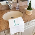 thumbnail image 7 of Decorvo Teal and White Bathroom Hand Towel - Monogrammed Luxury Hotel Quality Decorative Towel - GOTS Organic Certified - Pack of 2, Letter L, 7 of 7