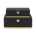thumbnail image 3 of Baskura Vinyl Rattan Rectangular Box Set - Black- Gold Metal Base -, 3 of 11