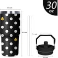thumbnail image 2 of 30 oz Polka Dots Tumbler with Handle and Flip Straw, Stainless Steel Insulated Cup with Lid and Straw,Travel Coffee Mug Water Bottle, Gifts for Women, Stuff Decor Accessories, 2 of 5