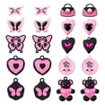 thumbnail image 2 of 20pcs 10 style Spray Painted Alloy Pendants Mixed Shapes Hot Pink 13-25x15-21.5x1.5-5.5mm Hole: 1-7.5mm 2pcs/style, 2 of 9