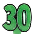 thumbnail image 1 of Creative Converting Numeral with Glitter Birthday Cake Candle, 30, Green, 1 of 2