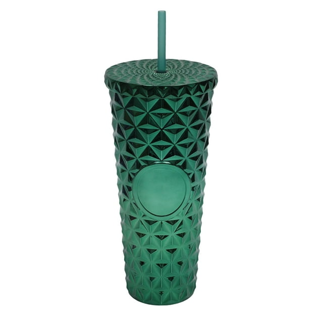 EDFBUYKRS Été 710 Gobelet Réutilisable 800 ml avec Couvercle et Paille Gobelet pour Boisson Froide avec Paille Gobelet Transparent Double Couche Grande Capacité Gobelet avec Paille Couvercle Portable Perçage