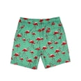 thumbnail image 3 of Boys Mens Swim Shorts Board Shorts Swim Trunks Underwear Swimwear Beachwear Swimsuit With Pockets Beach Pants Casual Quick Dry Swimming Surfing Green Flamingo Print M, 3 of 8