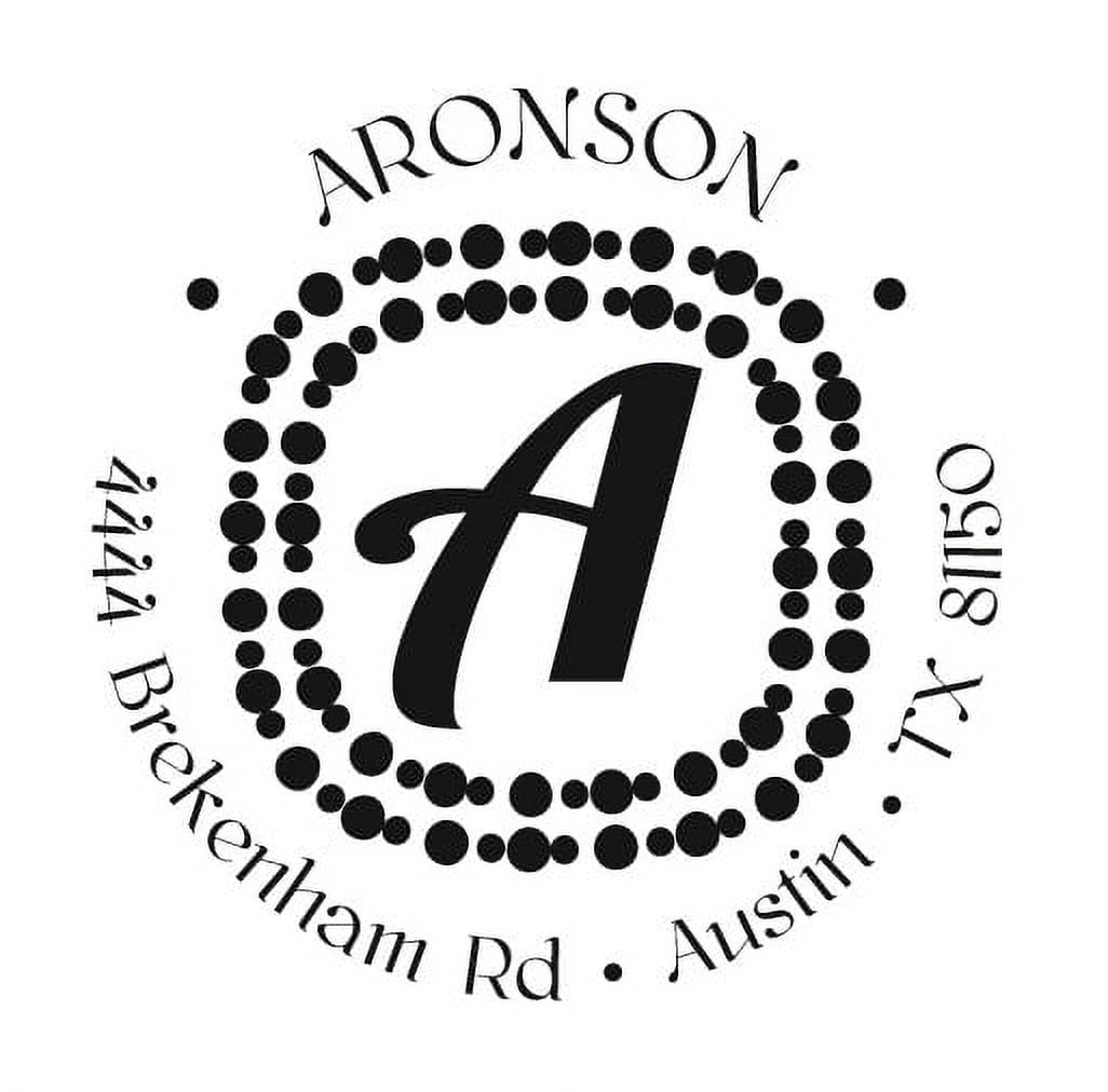Personalized Round Self-Inking Rubber Stamp - The Aronson