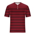 thumbnail image 5 of Mens Henley Shirts Casual Fashion Striped Short Sleeve Crewneck T Shirt Summer Mesh Muscle Stylish Tees Tops, 5 of 5