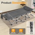thumbnail image 2 of ZENPETIO Heated Camping Cot, Padded Folding Camping Cots for Adults, 1200D Double Layer Sleeping Cot Bed for Office, Patio, Guest with Storage Bag, 110V, 85W, Gray, 2 of 10